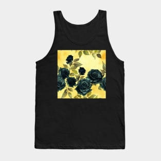 Black rose watercolor rose Tank Top